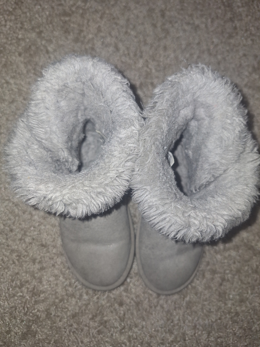 Others Follow Plush Fold-Over Winter Boots - Gray